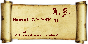 Maszal Zétény névjegykártya